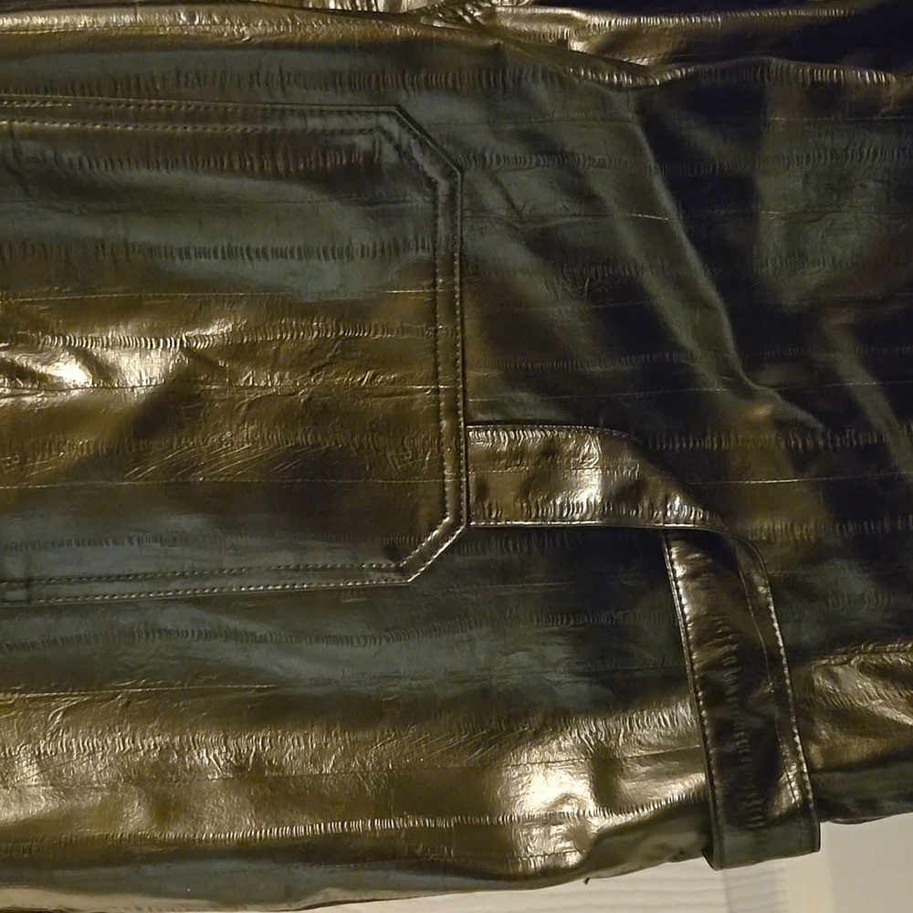 Good American Better Than Leather Faux Leather Overalls Sz 14 14P PETITE - Picture 9 of 9